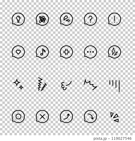 感情を表すアイコンセット 感情を表すアイコンセット 119027546