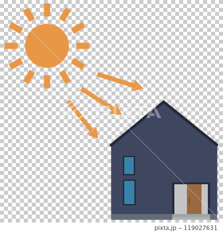 Illustration of a solar power generation system using solar panels Illustration of a solar power generation system using solar panels 119027631