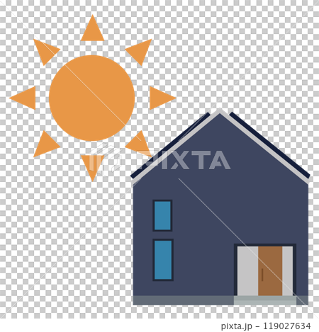 Illustration of a solar power generation system using solar panels Illustration of a solar power generation system using solar panels 119027634