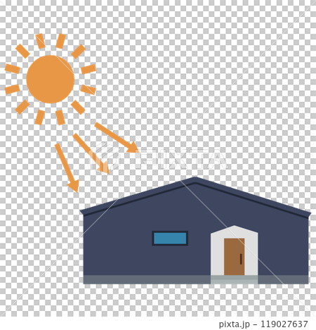 使用太陽能板的太陽能發電系統圖示 使用太陽能板的太陽能發電系統圖示 119027637
