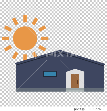 Illustration of a solar power generation system using solar panels 119027639