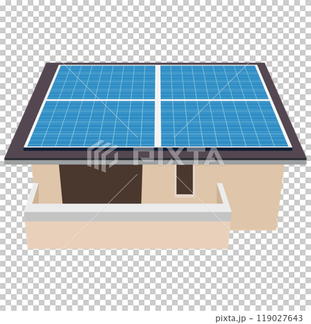 Illustration of a solar power generation system using solar panels 119027643