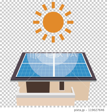 使用太陽能板的太陽能發電系統圖示 119027646
