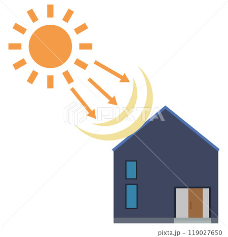 ソーラーパネルを使った太陽光発電システムのイラスト ソーラーパネルを使った太陽光発電システムのイラスト 119027650