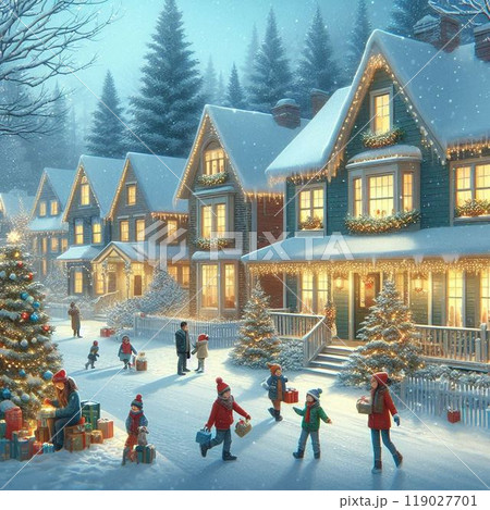 クリスマスの準備をする街 119027701