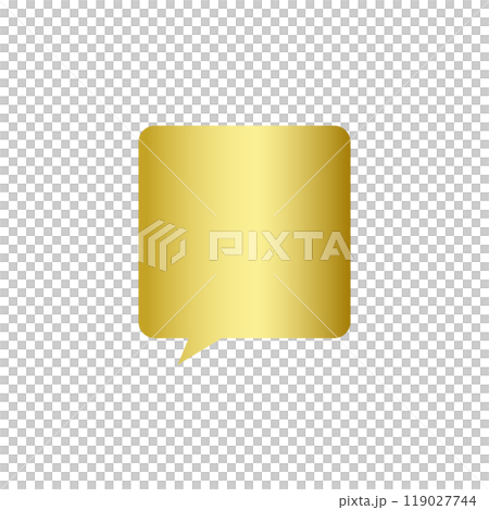 Simple gold square speech bubble_no main line_left facing single item Simple gold square speech bubble_no main line_left facing single item 119027744