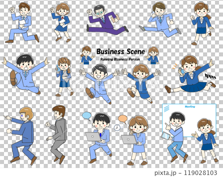 走るビジネスパーソン色々セット 走るビジネスパーソン色々セット 119028103