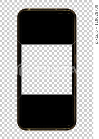 正面から見たスマホ(背景透明、本体画面透過エリア縦横比 1: 1 ⇒ 詳細はコメント欄) 正面から見たスマホ(背景透明、本体画面透過エリア縦横比 1: 1 ⇒ 詳細はコメント欄) 119028739