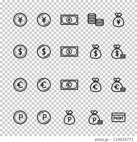 Money, points icon 119028771