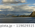 Panoramic view from the Atlantic of the Norwegian coast near Alesund. 119029315