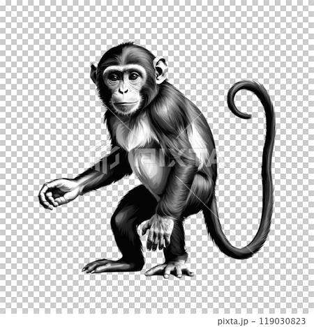 しっぽが長い猿│サル│チンパンジー│007 119030823