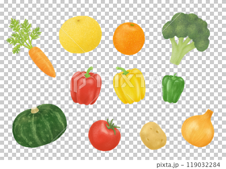各種蔬菜水果手繪插圖集 119032284
