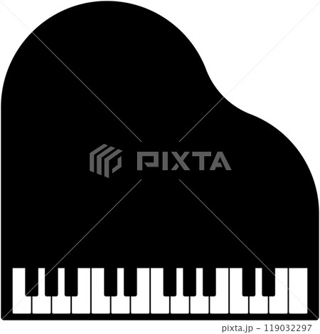 シンプルでかわいい25鍵のグランドピアノのイラスト 119032297