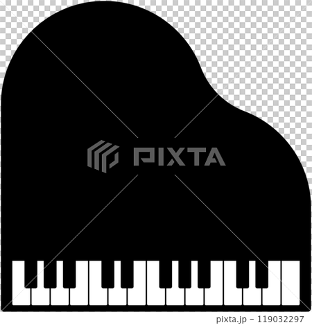シンプルでかわいい25鍵のグランドピアノのイラスト 119032297