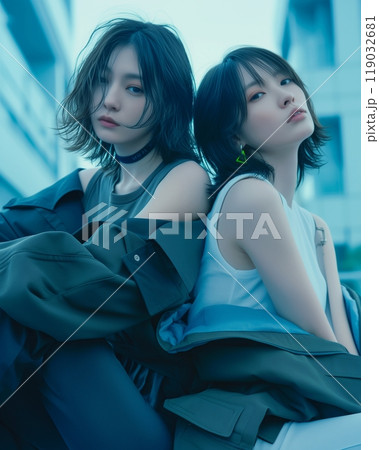 オシャレな秋冬ファッションの女性「AI生成画像」 119032681