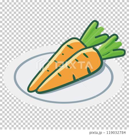 Carrots on a plate Carrots on a plate 119032784