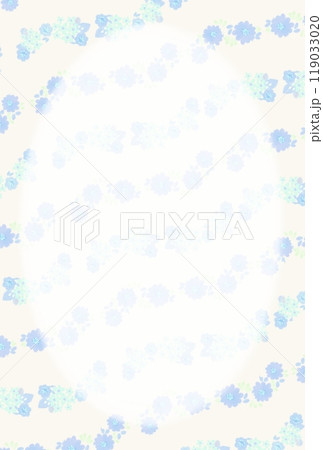 水色の可愛い小花柄の背景イラスト素材 水彩風 119033020