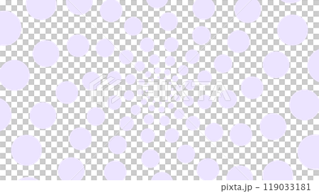 薄紫色のスパイラル水玉模様の背景素材　16：9 119033181