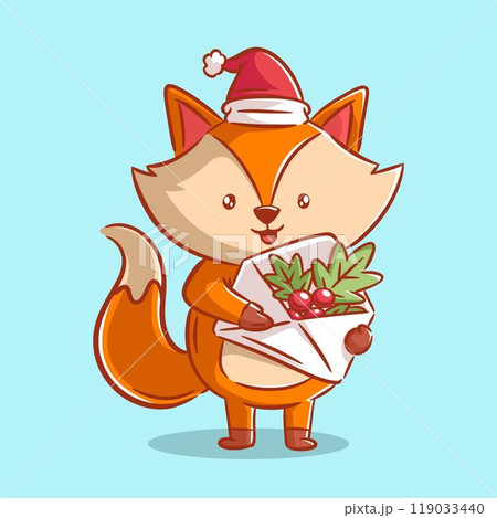 Cute fox wearing head warmer 119033440