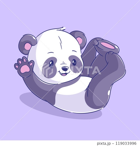 Panda cartoon hand drawn style 119033996