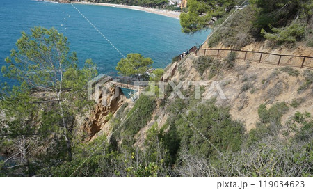 View of the sea coast in Lloret de Mar, Costa Brava, Catalonia, Spain. View of the sea coast in Lloret de Mar, Costa Brava, Catalonia, Spain. 119034623