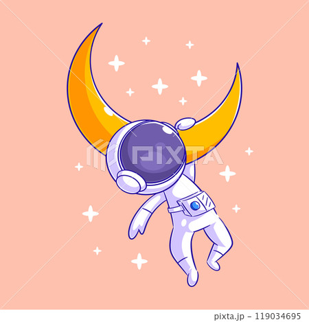 Astronaut hanging on the moon with one hand Astronaut hanging on the moon with one hand 119034695