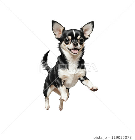 走ってくるチワワ│犬│004 119035078