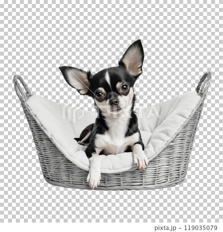 吉娃娃坐在墊子上│狗│001 119035079