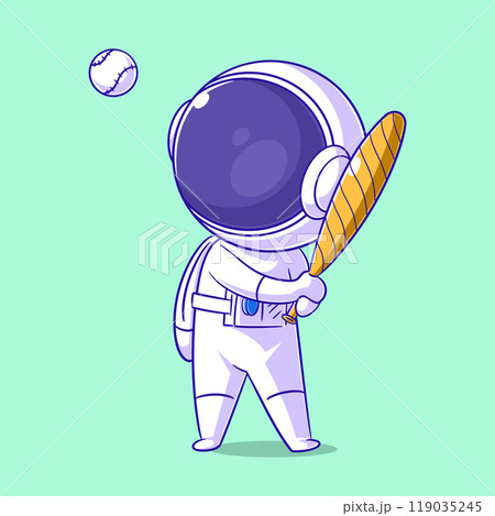Astronaut is playing very good baseball Astronaut is playing very good baseball 119035245