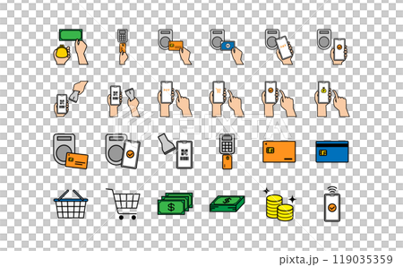 付款顏色圖示集 119035359