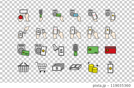 付款顏色圖示集 119035360