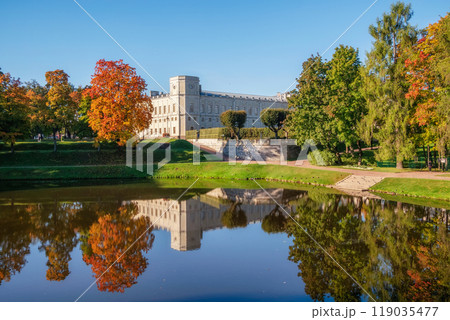 State Museum Reserve Gatchina, beautiful autumn park 119035477