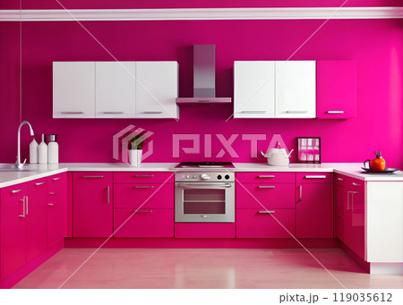 kitchen interior with light 119035612