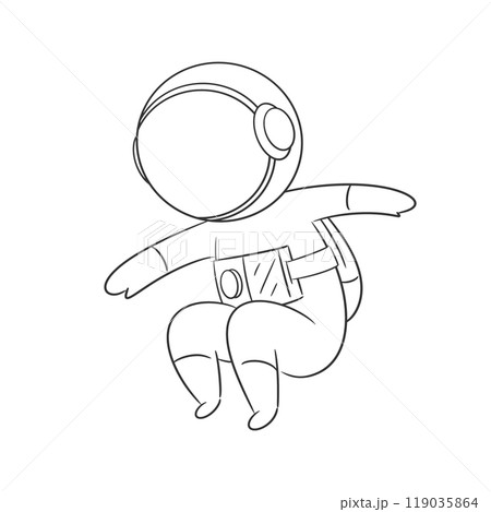 Astronaut doing a jump up for coloring 119035864