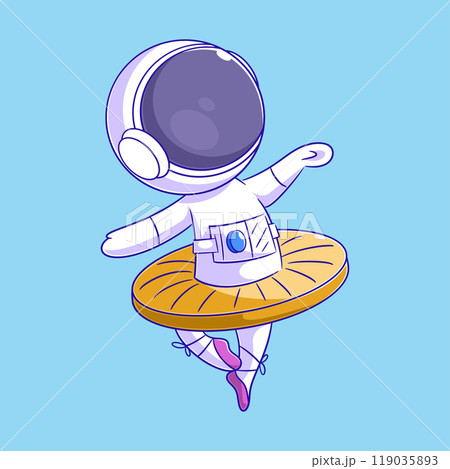 Astronaut dancing ballet in red shoes Astronaut dancing ballet in red shoes 119035893