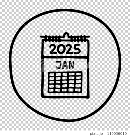 Doodle calendar schedule icon or logo, hand drawn with thin black line. Doodle calendar schedule icon or logo, hand drawn with thin black line. 119036010