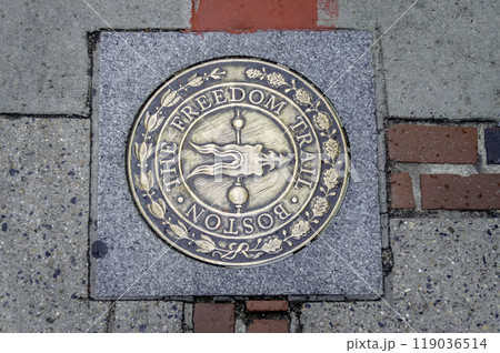 Freedom Trail sign in Boston, USA Freedom Trail sign in Boston, USA 119036514