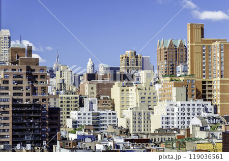 Aerial view of Upper East Side, New York City, USA 119036561