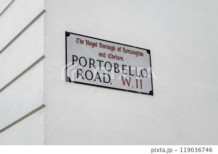 Portobello Road Sign in Notting Hill, London, UK 119036746