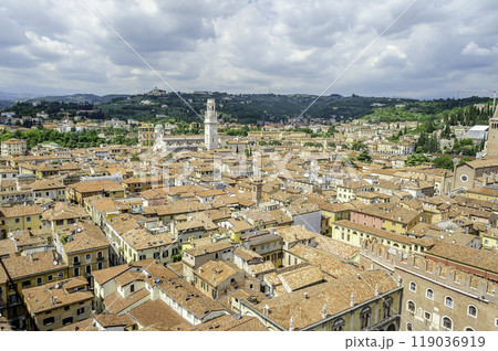 Aerial view of central Verona, Italy 119036919