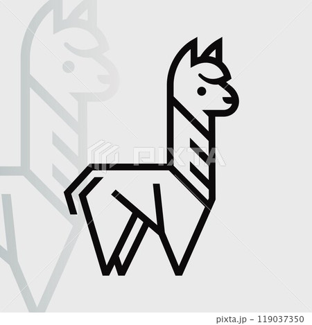 Alpaca logo on isolated background v38 Alpaca logo on isolated background v38 119037350