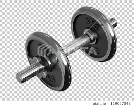 Cast Iron Chrome Adjustable Dumbbell, weightlifting gym equipment, side view Cast Iron Chrome Adjustable Dumbbell, weightlifting gym equipment, side view 119037848