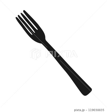 Vector hand drawn fork silhouette 119038835