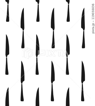 Vector seamless pattern of hand drawn knife 119038836