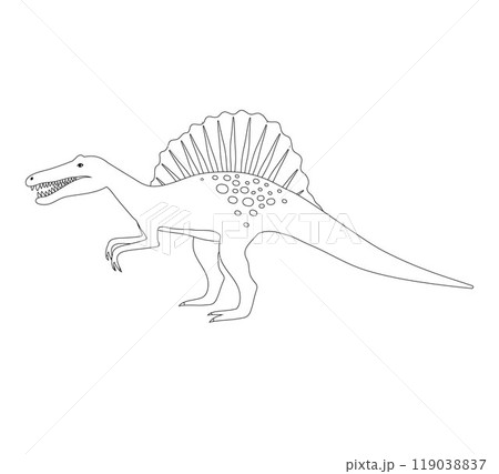 Vector flat outline spinosaurus dinosaur 119038837