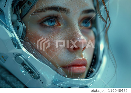 A 3D character illustration for a sci-fi novel 119040483