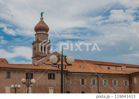 Krk Croatia 26.06.24 Church Tower Bell In Krk Town 119041413