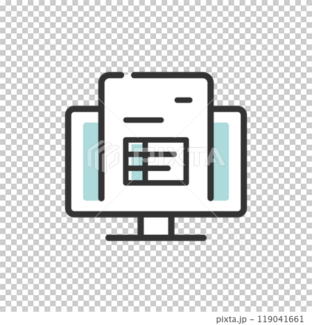 Icon for creating documents on a computer (misprint, blue) Icon for creating documents on a computer (misprint, blue) 119041661