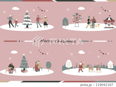 クリスマスを楽しむ人達 119042107