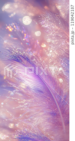 暖かいパステルライトの中に浮かぶ羽 119042187